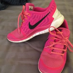 Pink Nike Free Runs